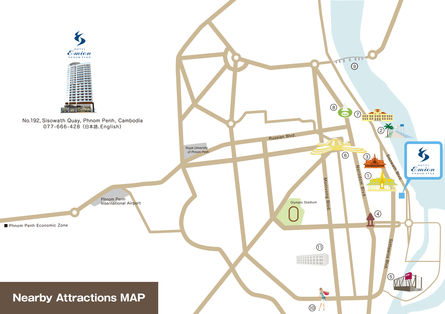 Nearby Attractions map